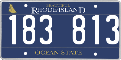 RI license plate 183813