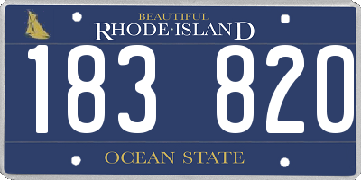 RI license plate 183820