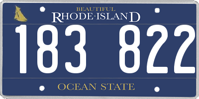 RI license plate 183822