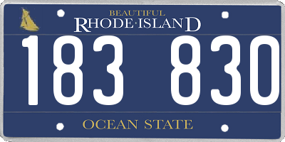 RI license plate 183830