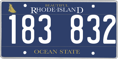 RI license plate 183832