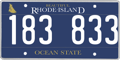 RI license plate 183833