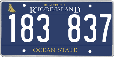 RI license plate 183837