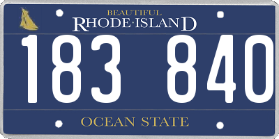 RI license plate 183840