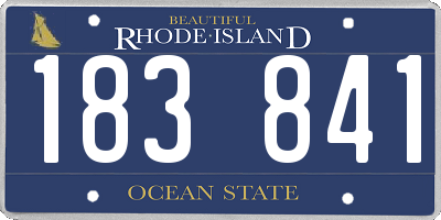 RI license plate 183841