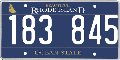RI license plate 183845