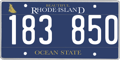RI license plate 183850