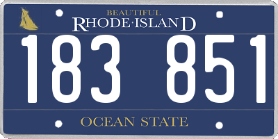 RI license plate 183851