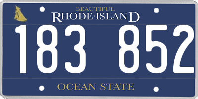RI license plate 183852
