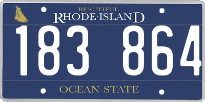 RI license plate 183864