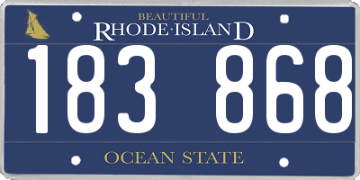 RI license plate 183868