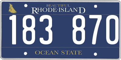 RI license plate 183870