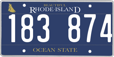 RI license plate 183874