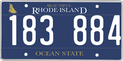 RI license plate 183884