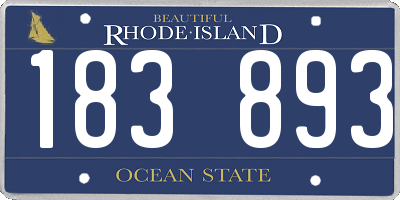 RI license plate 183893