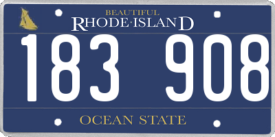 RI license plate 183908