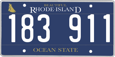RI license plate 183911