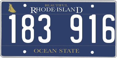 RI license plate 183916