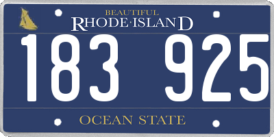RI license plate 183925