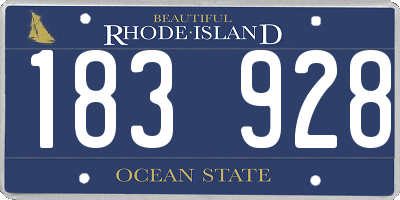 RI license plate 183928