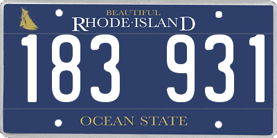 RI license plate 183931