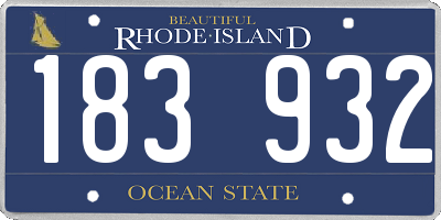 RI license plate 183932