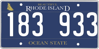 RI license plate 183933