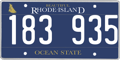 RI license plate 183935