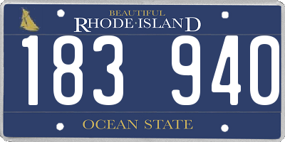 RI license plate 183940