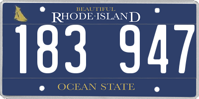 RI license plate 183947