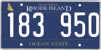 RI license plate 183950
