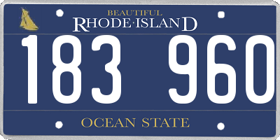 RI license plate 183960