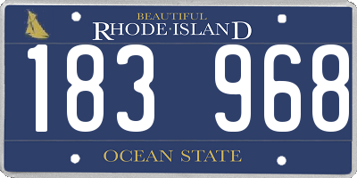 RI license plate 183968