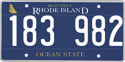 RI license plate 183982