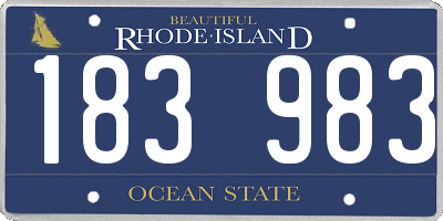 RI license plate 183983