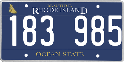 RI license plate 183985