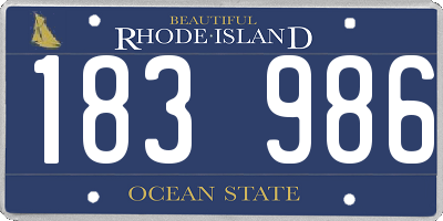 RI license plate 183986