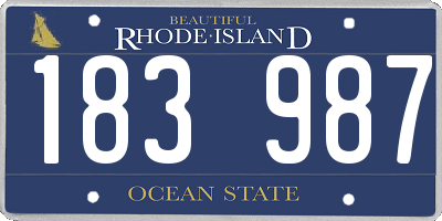 RI license plate 183987