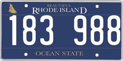 RI license plate 183988