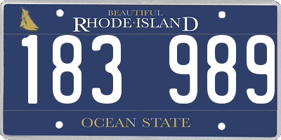 RI license plate 183989