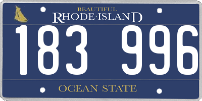 RI license plate 183996