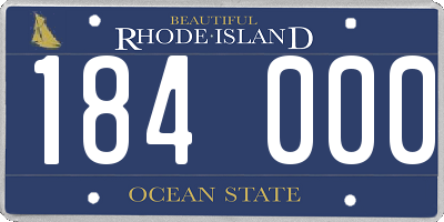 RI license plate 184000
