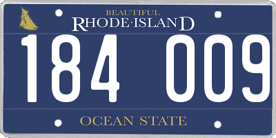 RI license plate 184009