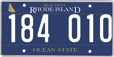 RI license plate 184010