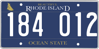 RI license plate 184012