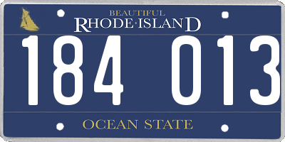 RI license plate 184013