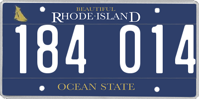 RI license plate 184014