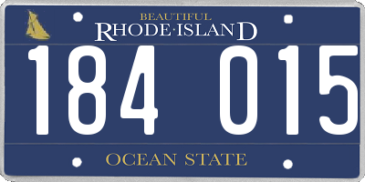RI license plate 184015