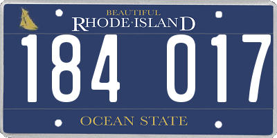 RI license plate 184017