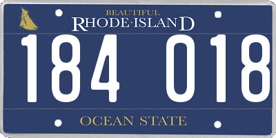 RI license plate 184018
